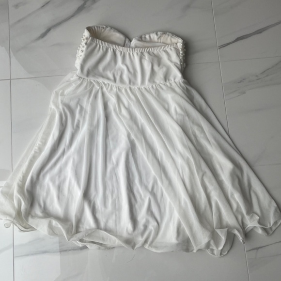 White Pearl Strapless Dress - Picture 4 of 4